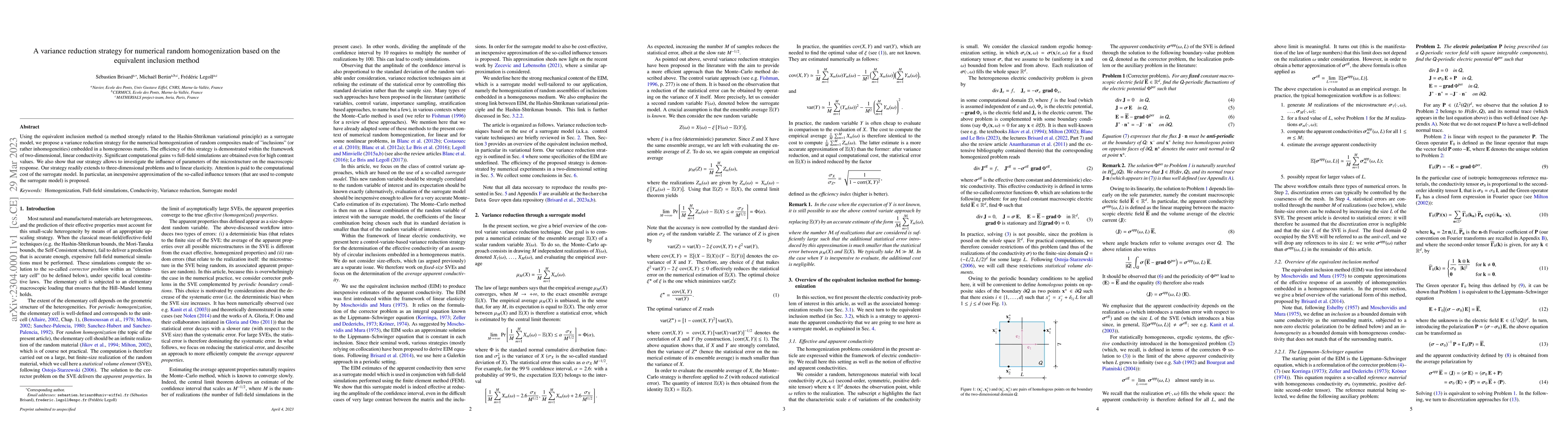 Thumbnail for A variance reduction strategy for numerical random homogenization based
  on the equivalent inclusion method