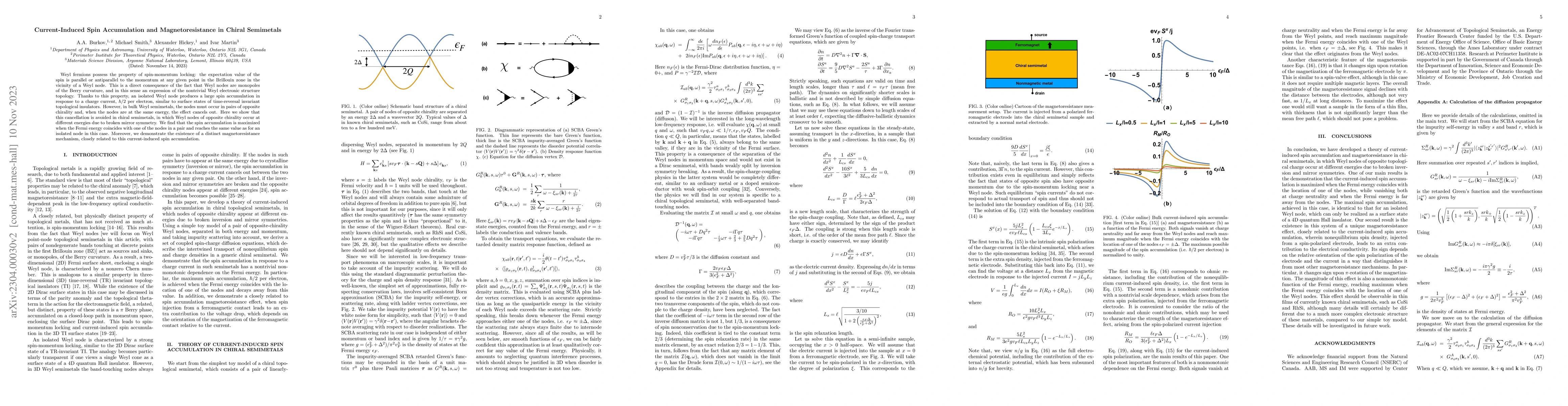 Thumbnail for Current-Induced Spin Accumulation and Magnetoresistance in Chiral
  Semimetals