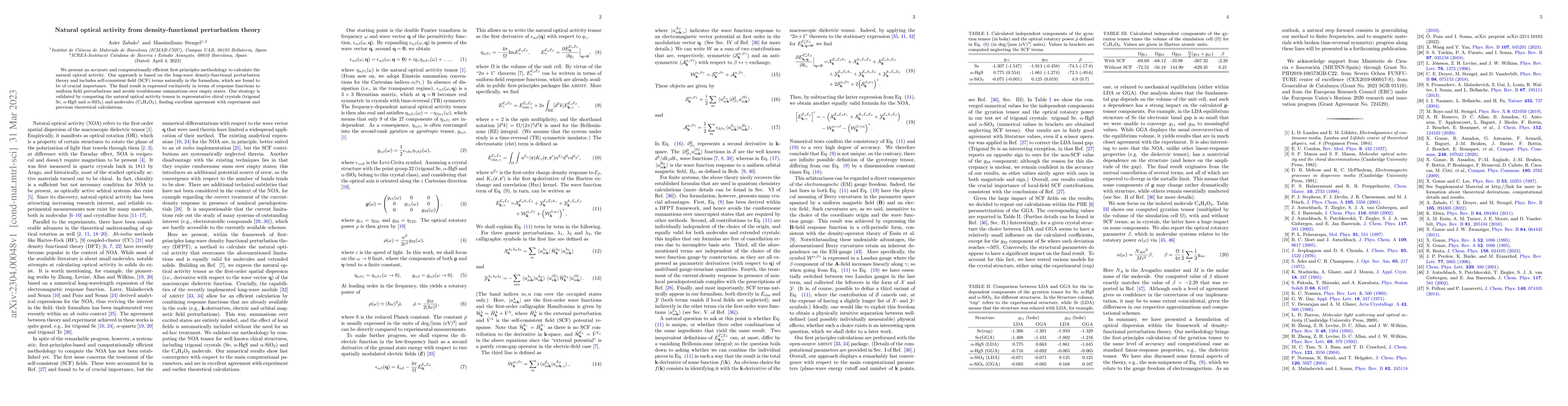 Thumbnail for Natural optical activity from density-functional perturbation theory
