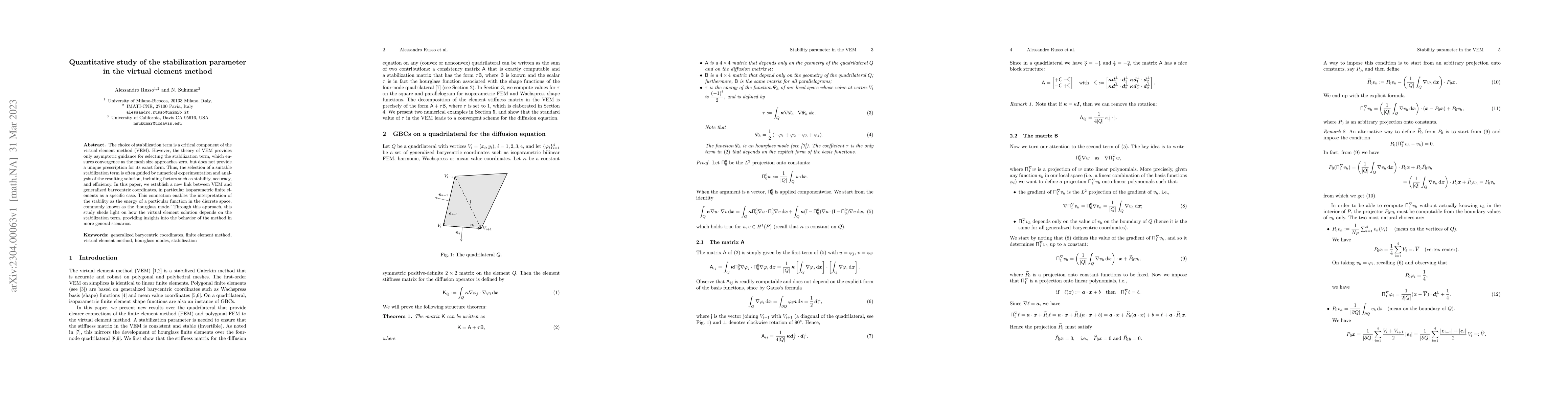 Thumbnail for Quantitative study of the stabilization parameter in the virtual element
  method