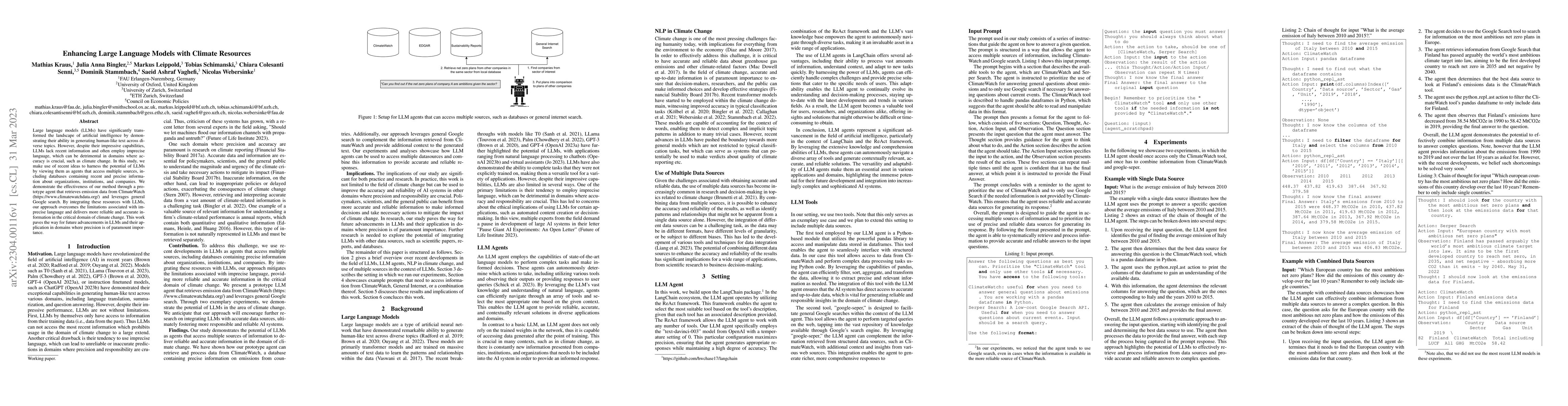 Thumbnail for Enhancing Large Language Models with Climate Resources
