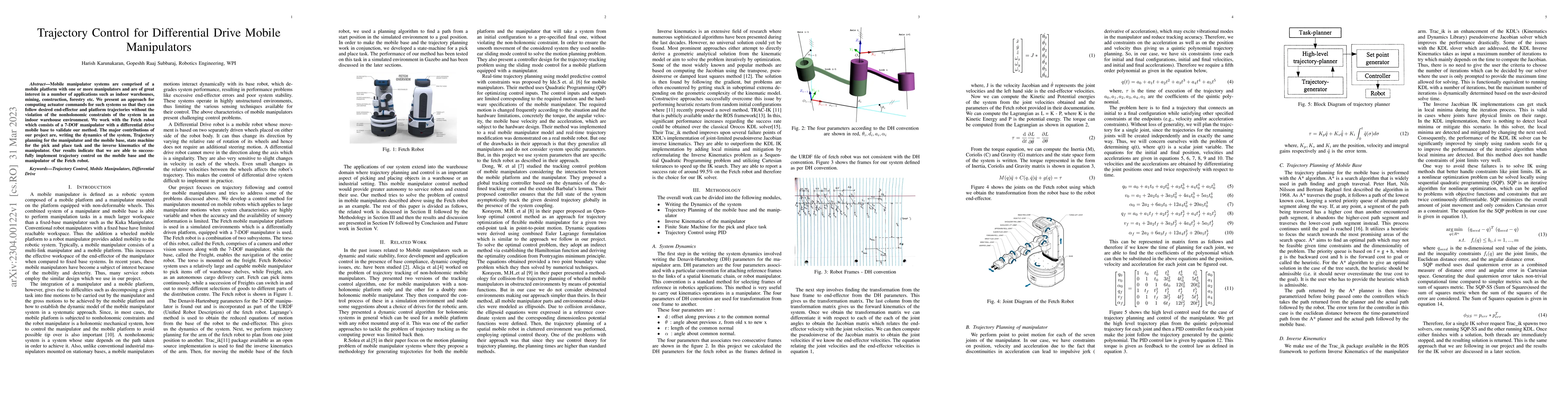 Thumbnail for Trajectory Control for Differential Drive Mobile Manipulators