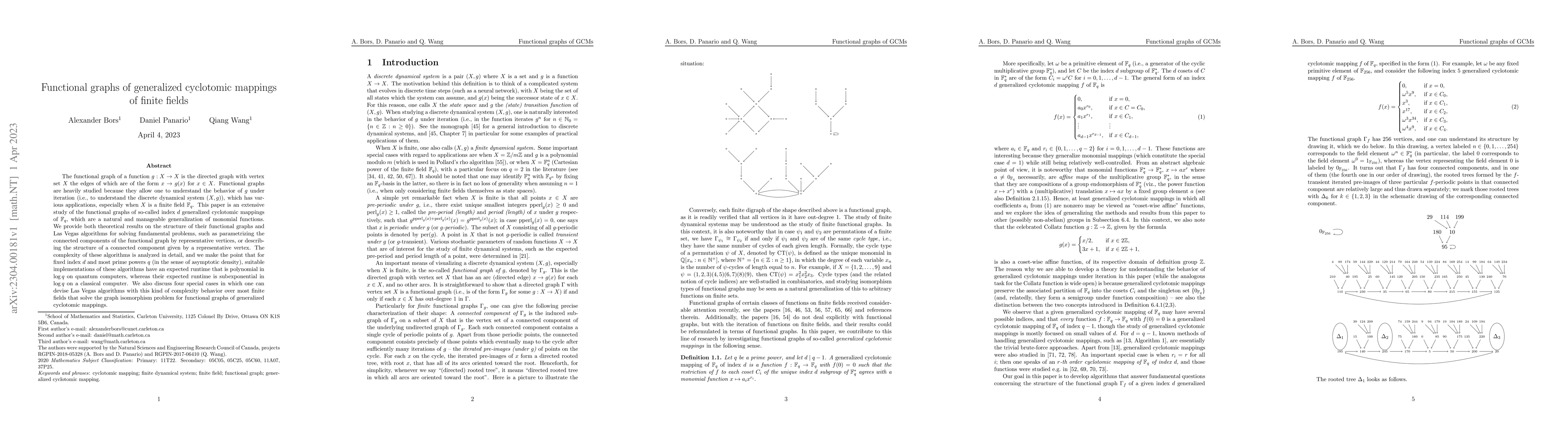 Thumbnail for Functional graphs of generalized cyclotomic mappings of finite fields