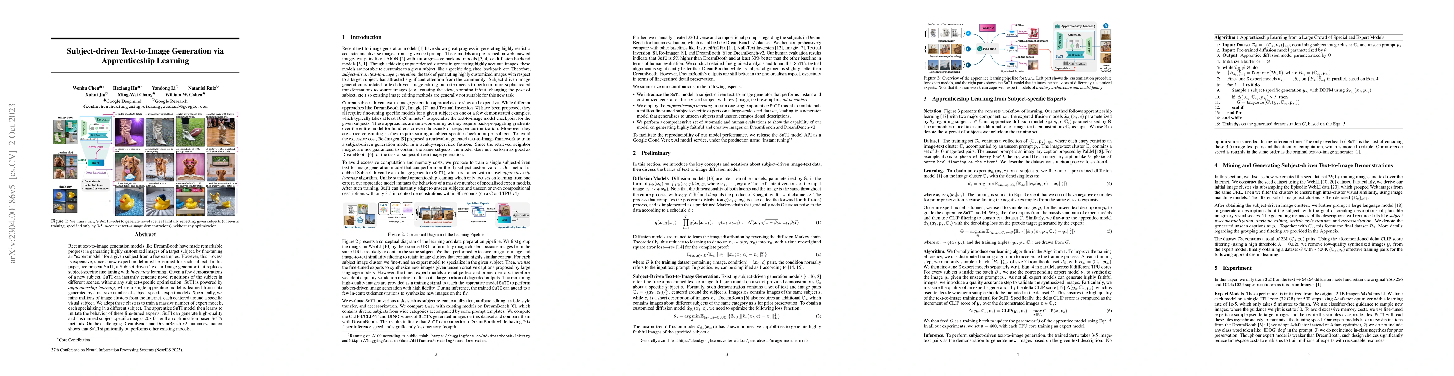 Thumbnail for Subject-driven Text-to-Image Generation via Apprenticeship Learning