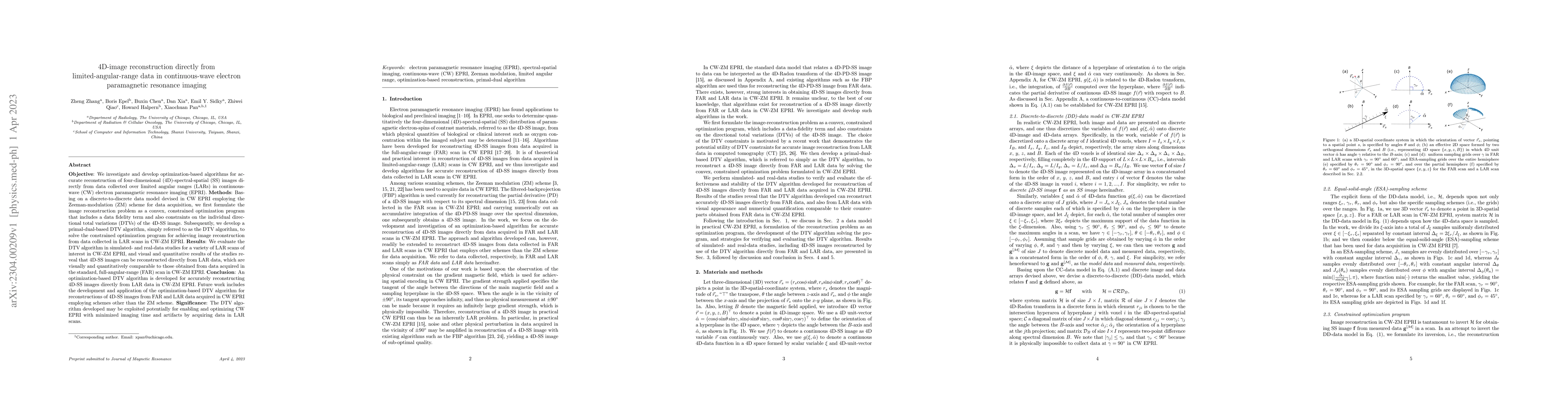 Thumbnail for 4D-image reconstruction directly from limited-angular-range data in
  continuous-wave electron paramagnetic resonance imaging