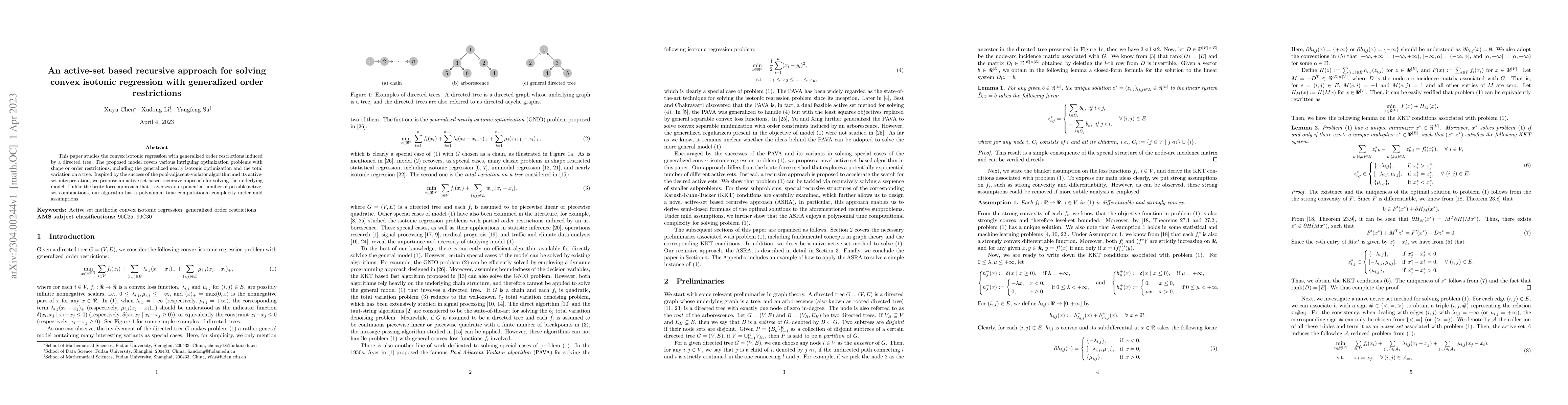 Thumbnail for An active-set based recursive approach for solving convex isotonic
  regression with generalized order restrictions