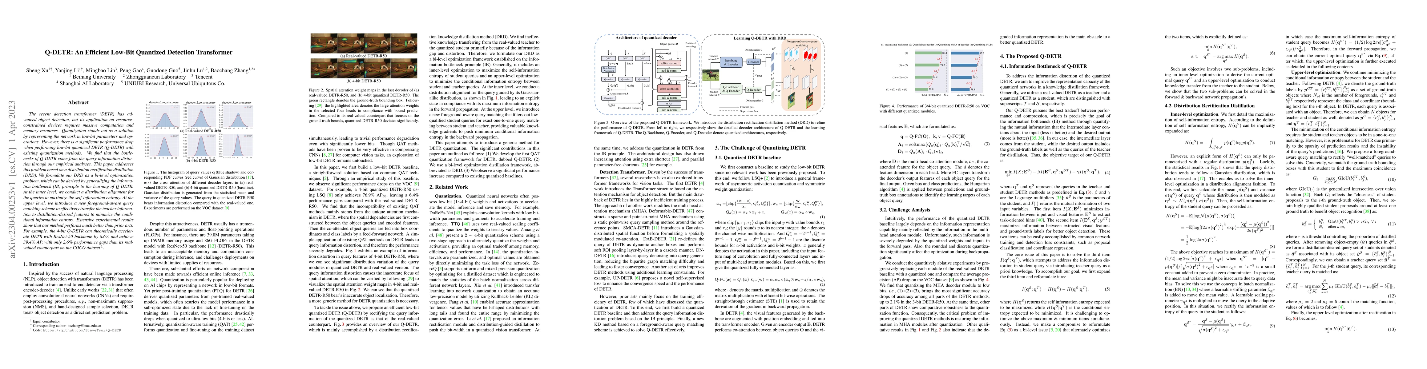 Thumbnail for Q-DETR: An Efficient Low-Bit Quantized Detection Transformer