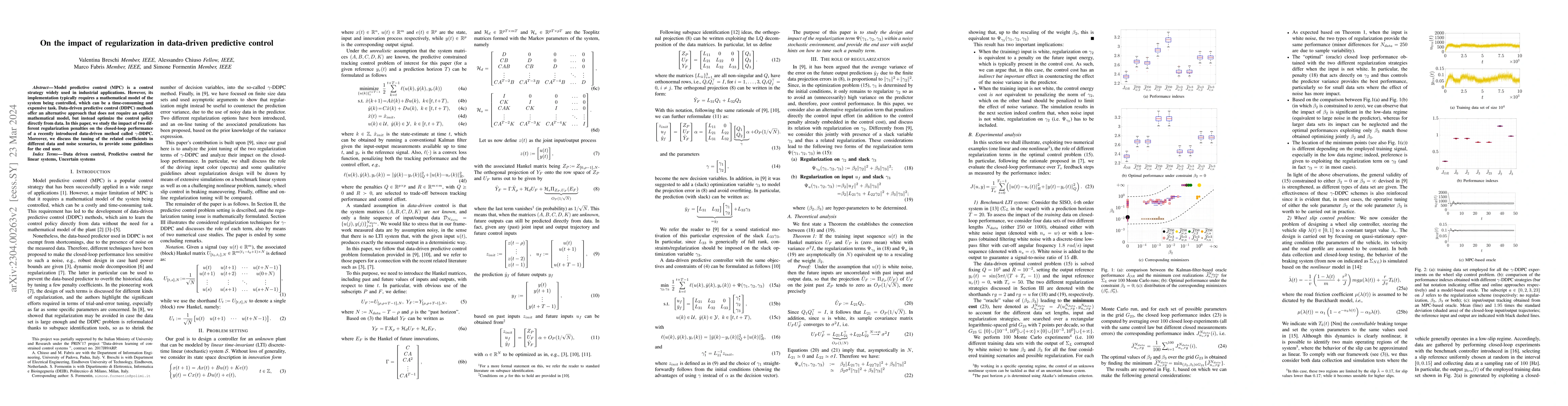 Thumbnail for On the impact of regularization in data-driven predictive control