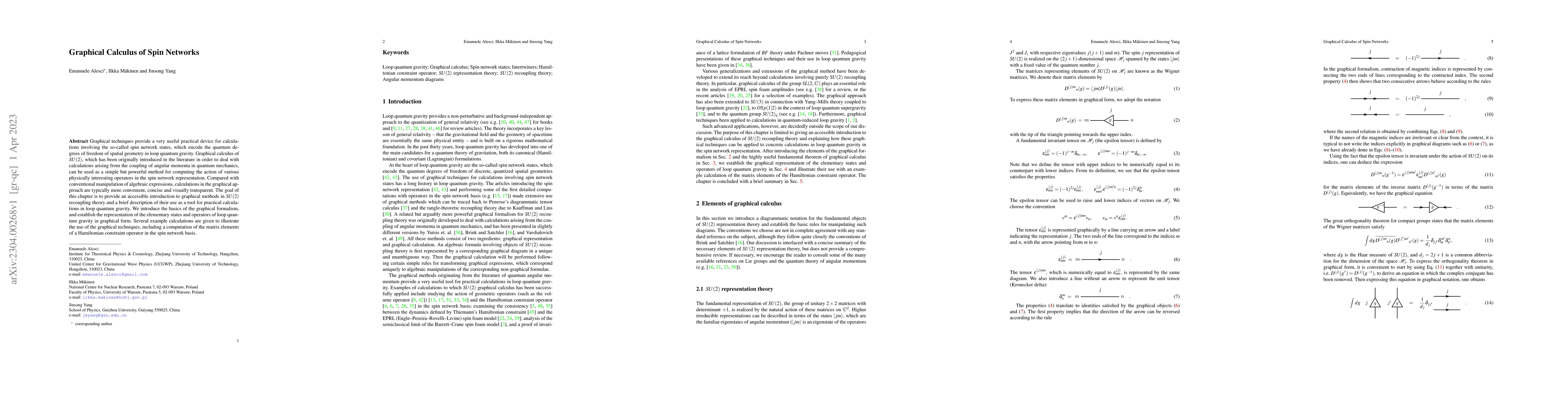 Thumbnail for Graphical calculus of spin networks