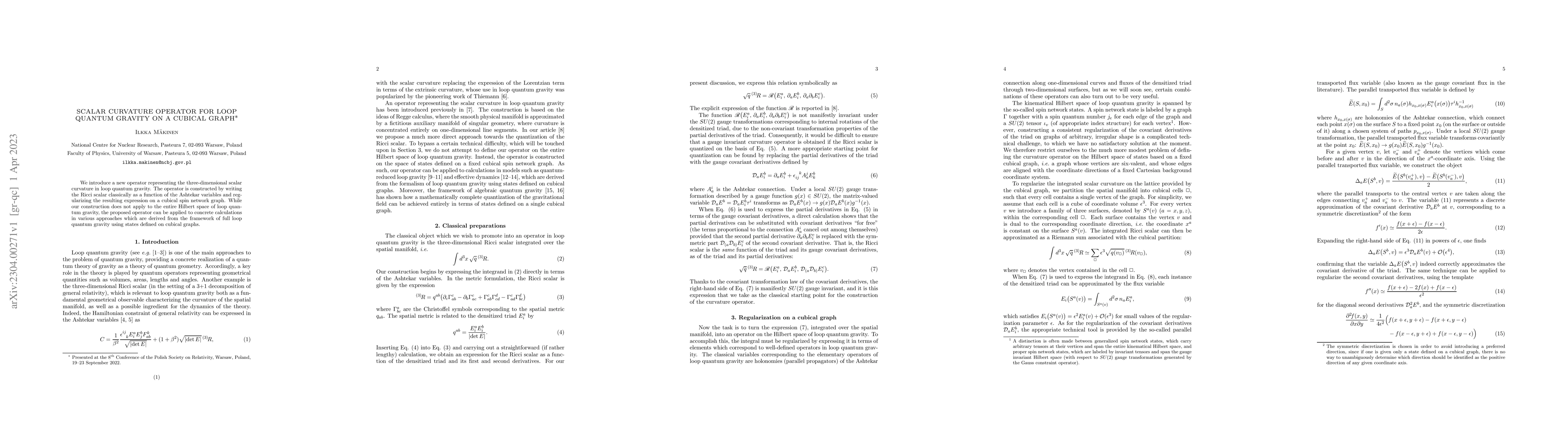 Thumbnail for Scalar curvature operator for loop quantum gravity on a cubical graph
