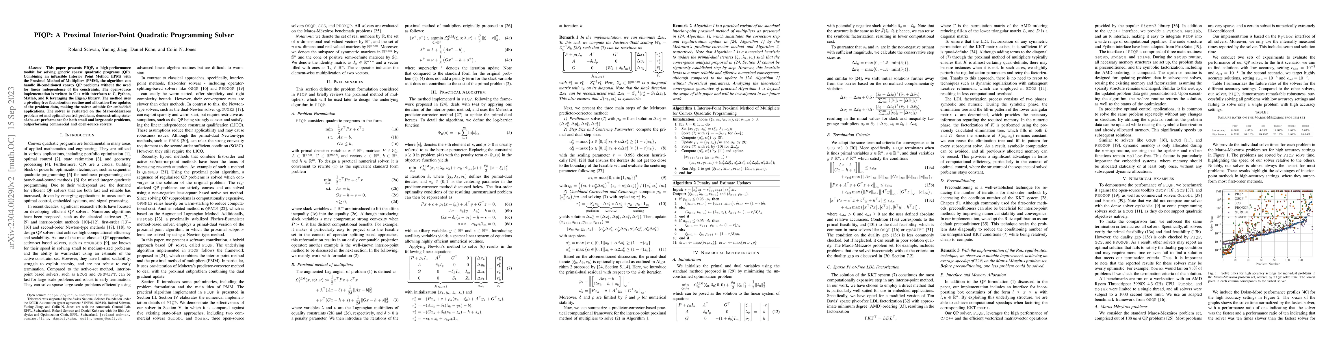 Thumbnail for PIQP: A Proximal Interior-Point Quadratic Programming Solver