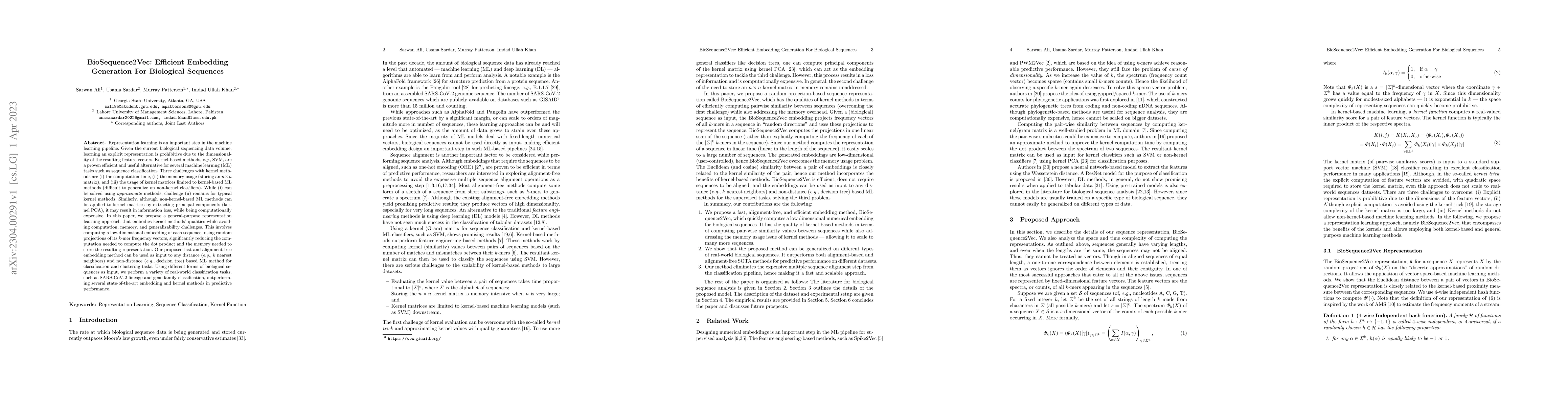 Thumbnail for BioSequence2Vec: Efficient Embedding Generation For Biological Sequences