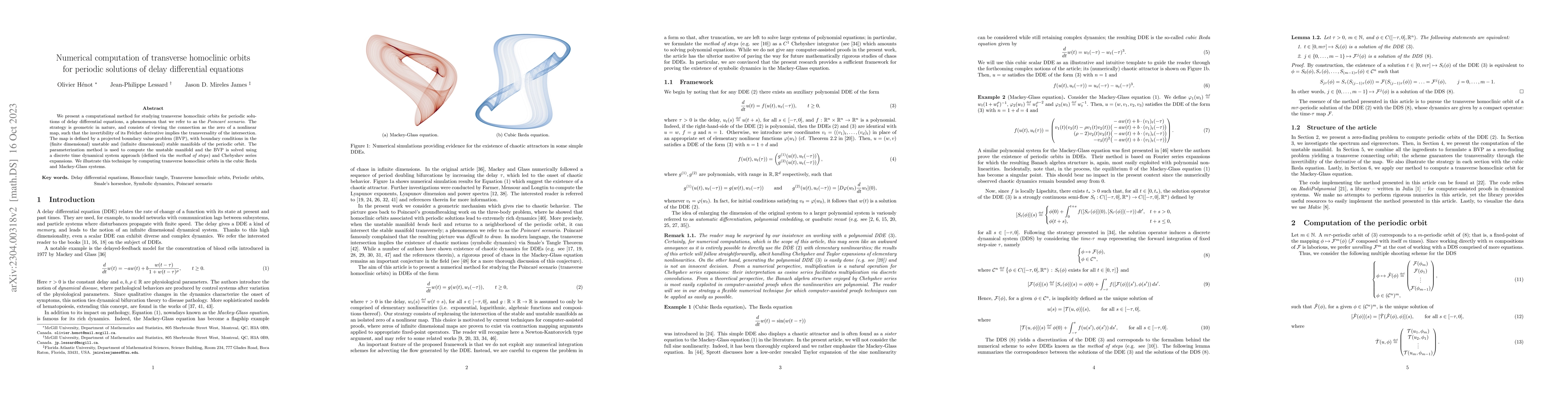 Thumbnail for Numerical computation of transverse homoclinic orbits for periodic
  solutions of delay differential equations