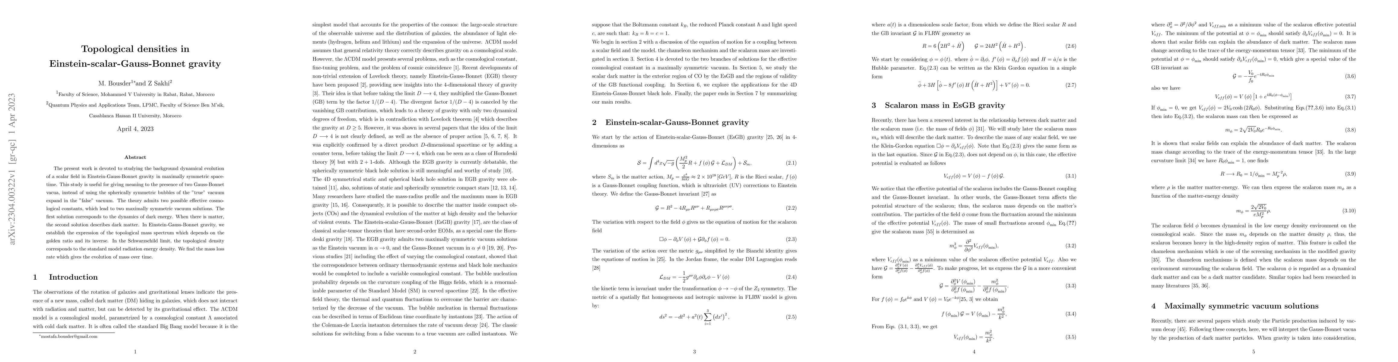 Thumbnail for Topological densities in Einstein-scalar-Gauss-Bonnet gravity
