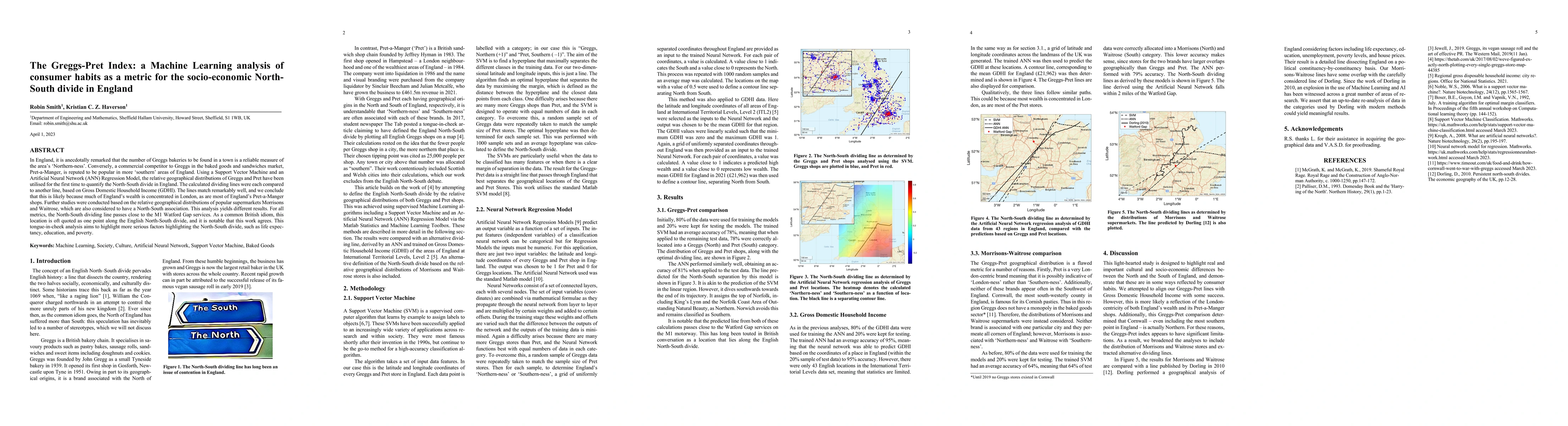 Thumbnail for The Greggs-Pret Index: a Machine Learning analysis of consumer habits as
  a metric for the socio-economic North-South divide in England