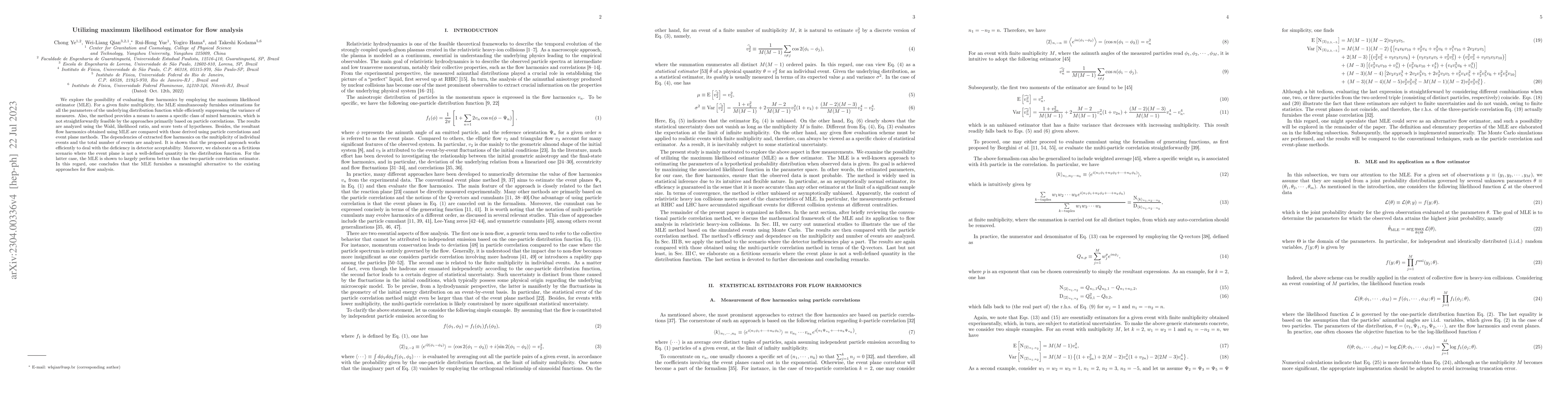 Thumbnail for Utilizing maximum likelihood estimator for flow analysis