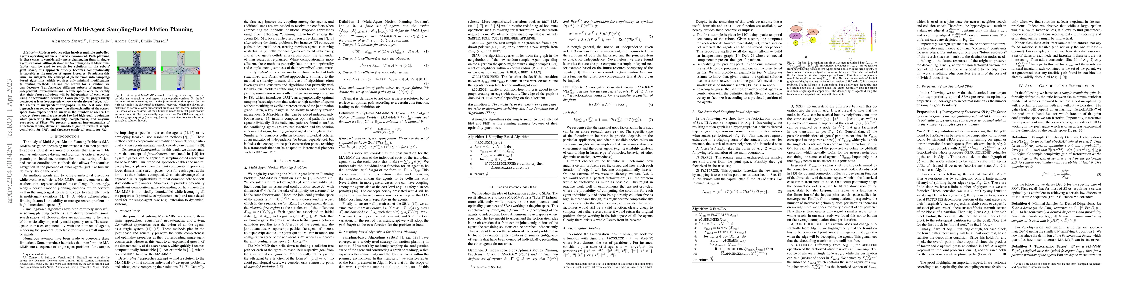 Thumbnail for Factorization of Multi-Agent Sampling-Based Motion Planning