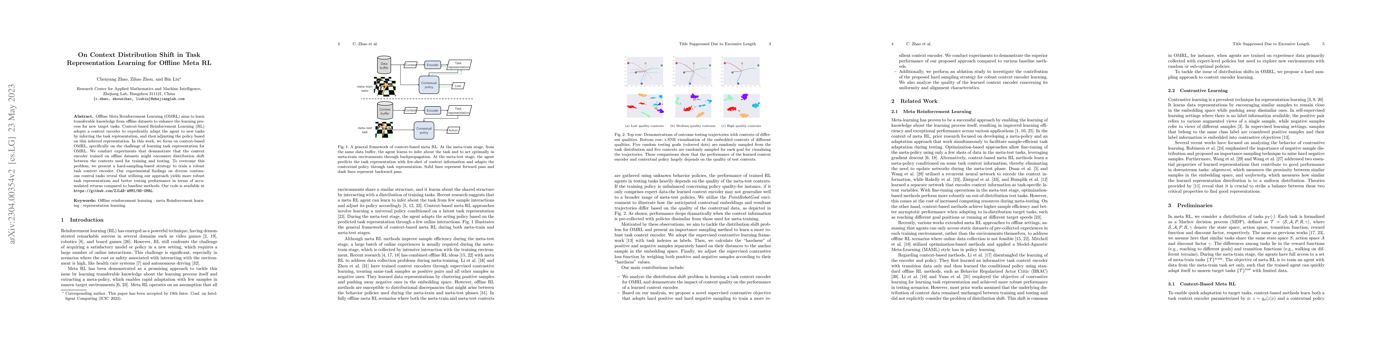 Thumbnail for On Context Distribution Shift in Task Representation Learning for
  Offline Meta RL
