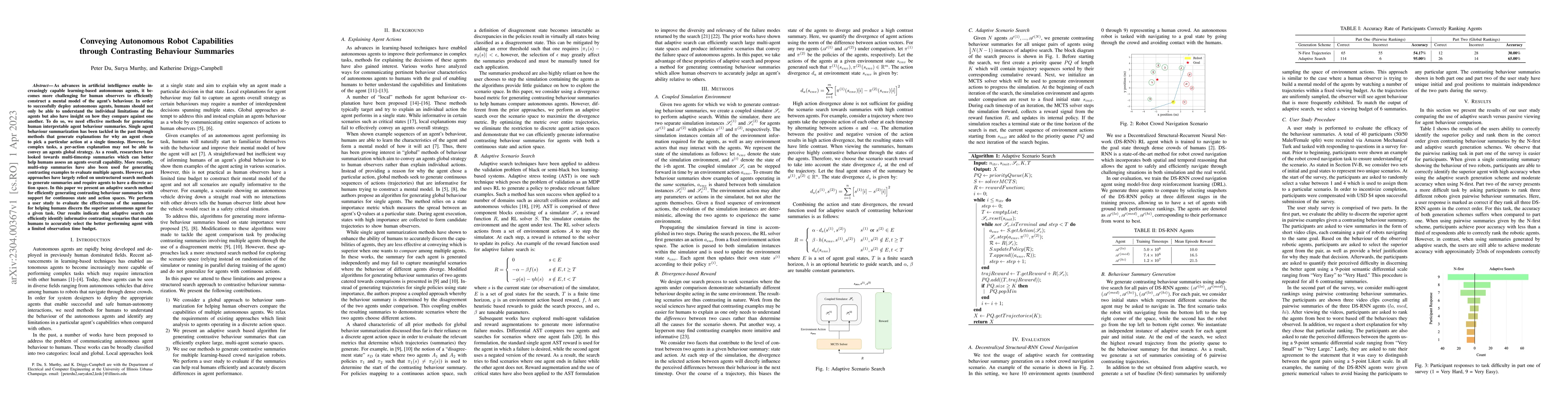 Thumbnail for Conveying Autonomous Robot Capabilities through Contrasting Behaviour
  Summaries