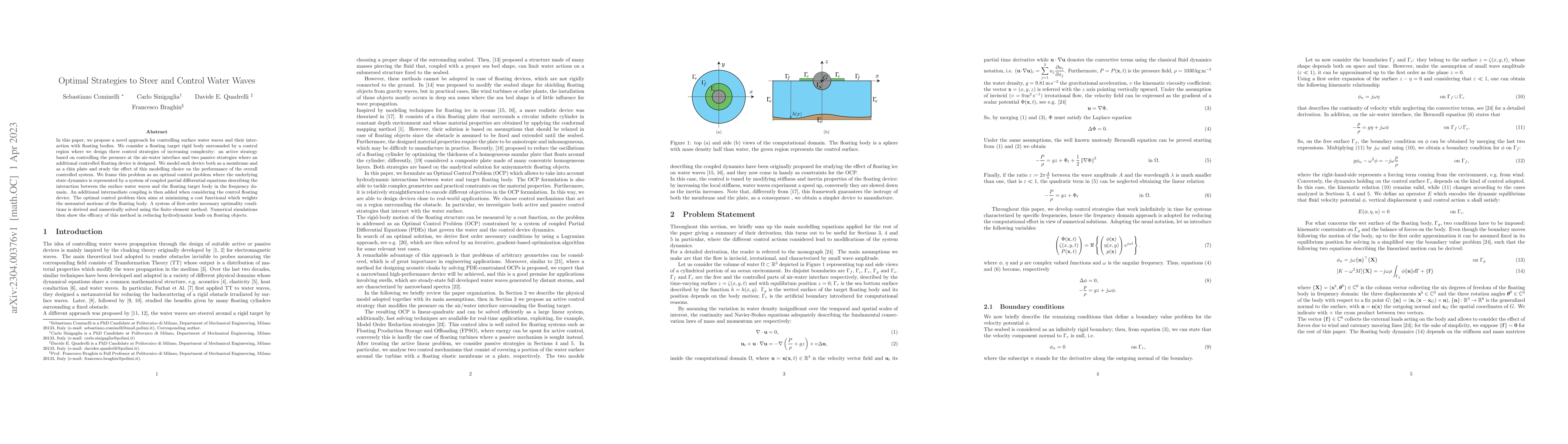 Thumbnail for Optimal Strategies to Steer and Control Water Waves