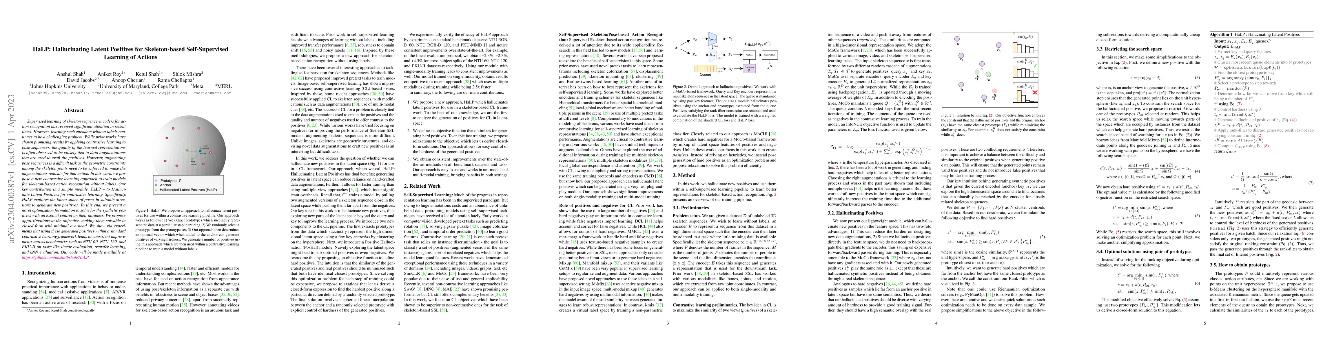 Thumbnail for HaLP: Hallucinating Latent Positives for Skeleton-based Self-Supervised
  Learning of Actions
