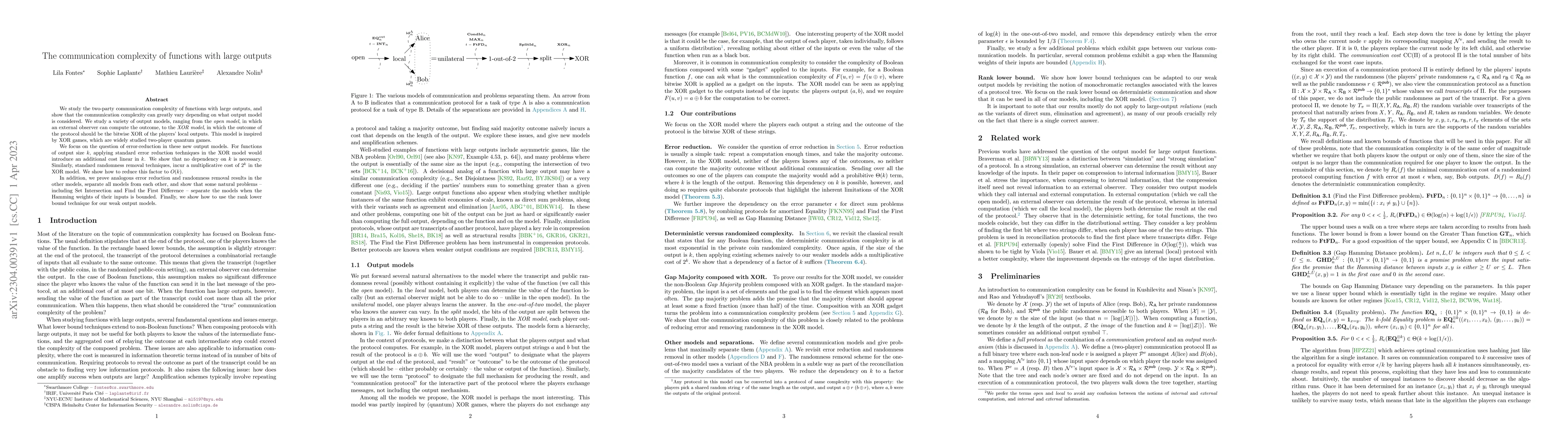 Thumbnail for The communication complexity of functions with large outputs
