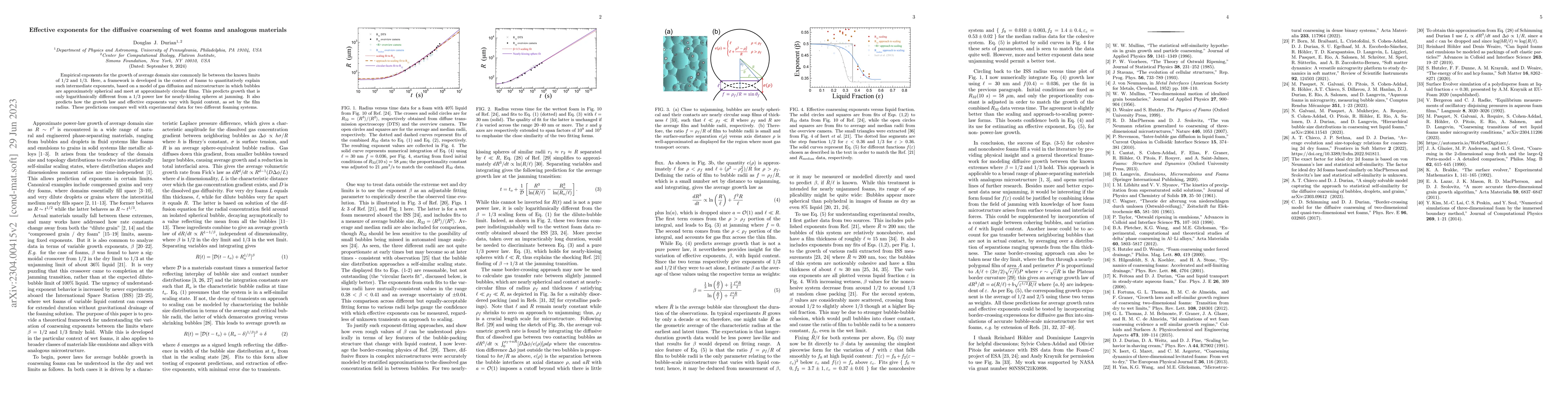 Thumbnail for Effective exponents for the diffusive coarsening of wet foams and
  analogous materials