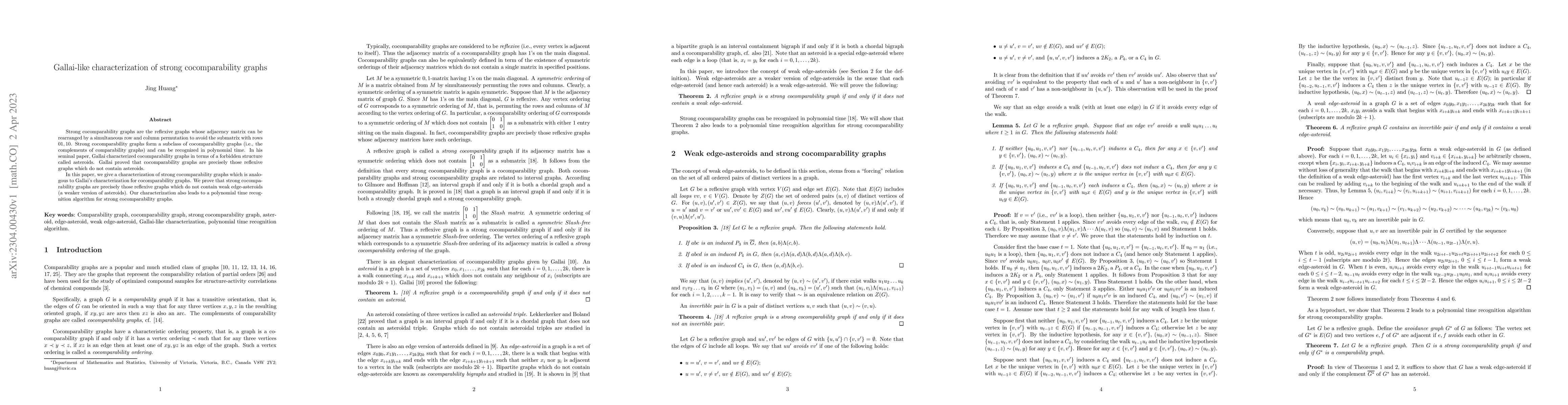Thumbnail for Gallai-like characterization of strong cocomparability graphs