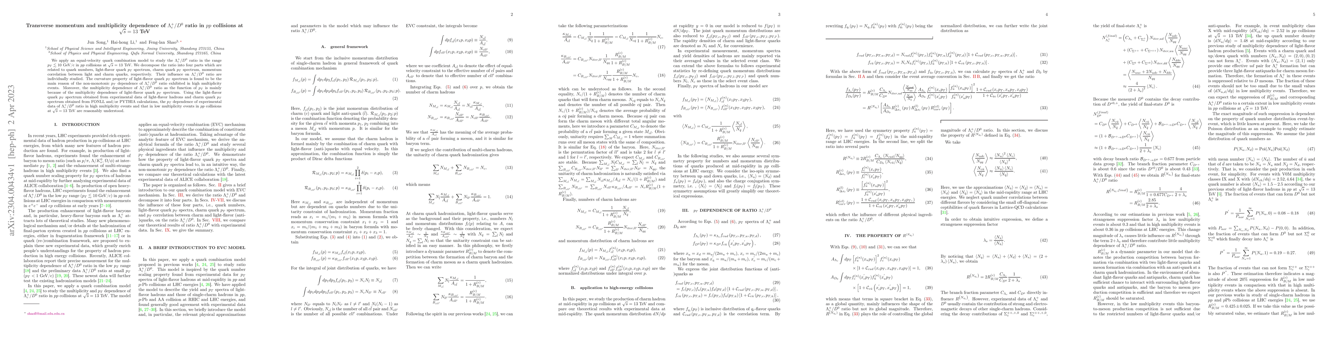 Thumbnail for Transverse momentum and multiplicity dependence of
  $\Lambda_{c}^{+}/D^{0}$ ratio in $pp$ collisions at $\sqrt{s}=13$ TeV