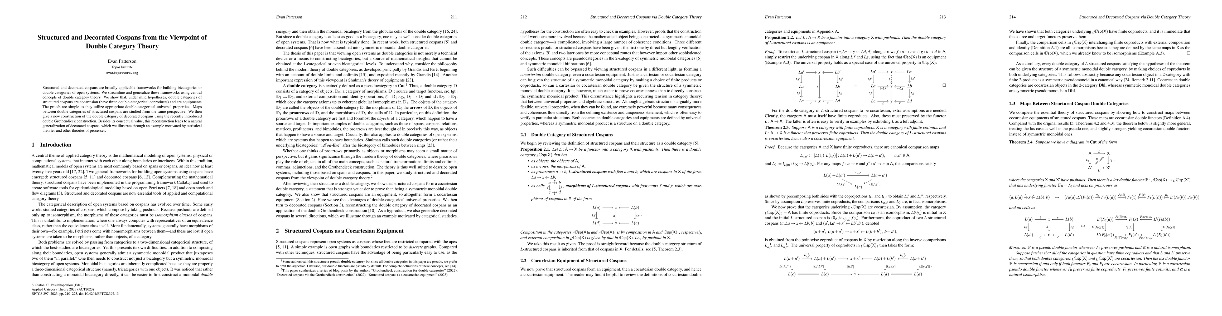Thumbnail for Structured and Decorated Cospans from the Viewpoint of Double Category
  Theory