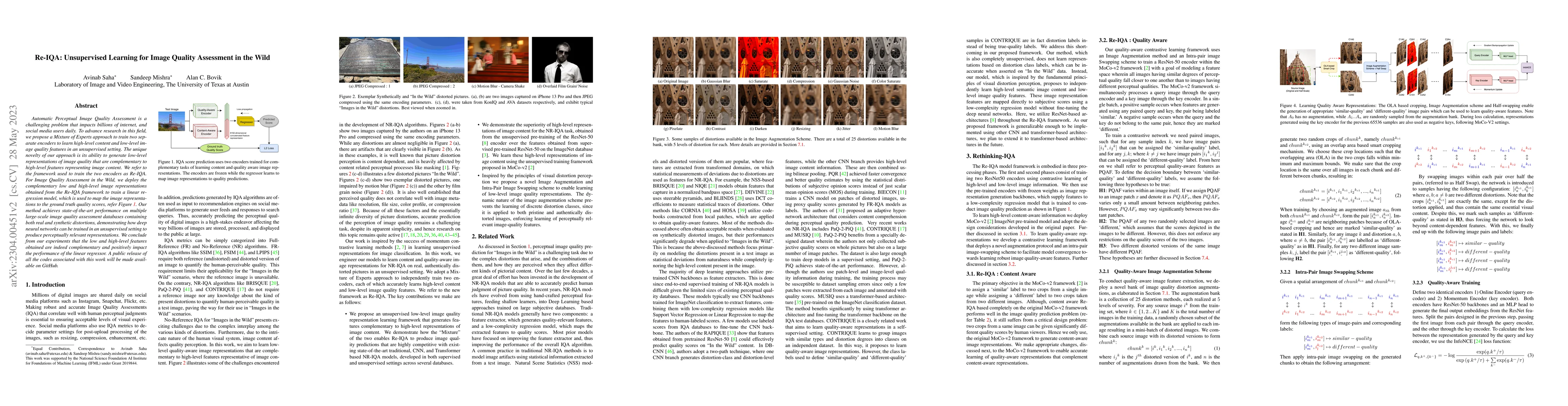 Thumbnail for Re-IQA: Unsupervised Learning for Image Quality Assessment in the Wild