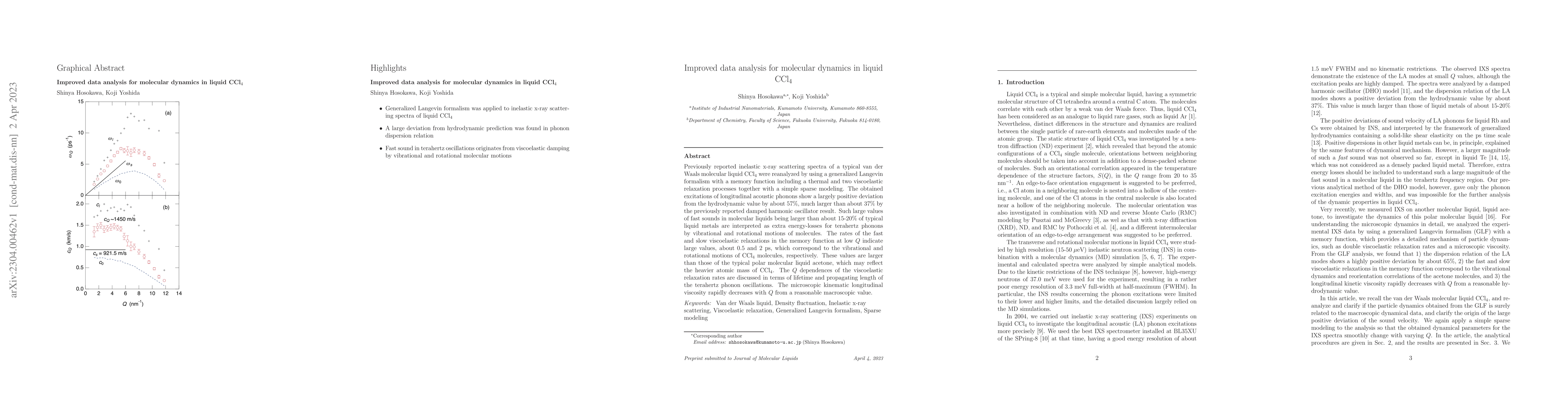 Thumbnail for Improved data analysis for molecular dynamics in liquid CCl4