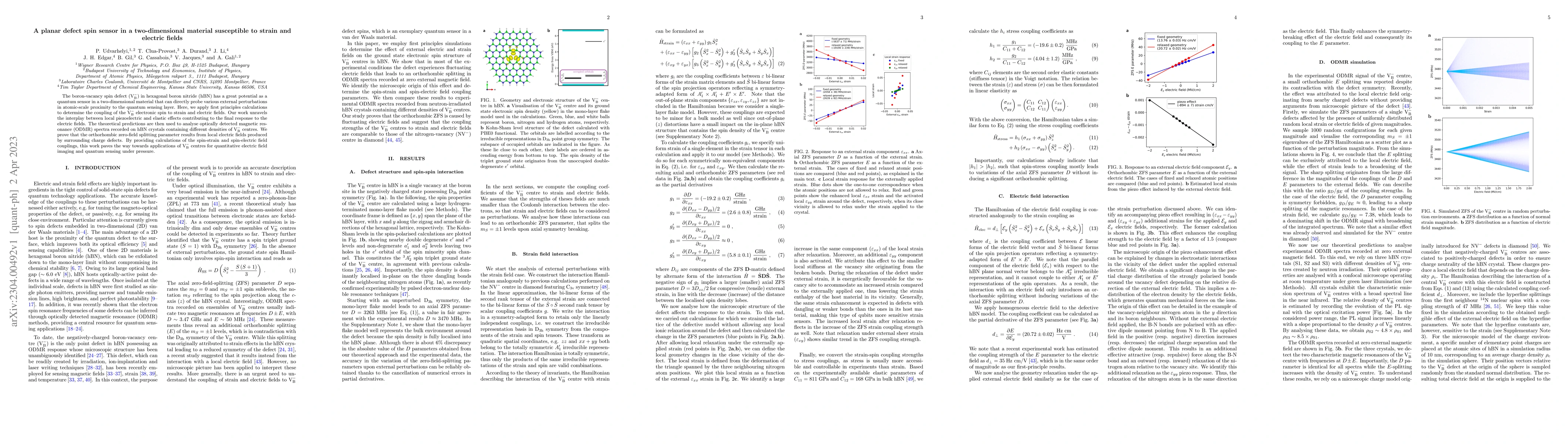 Thumbnail for A planar defect spin sensor in a two-dimensional material susceptible to
  strain and electric fields