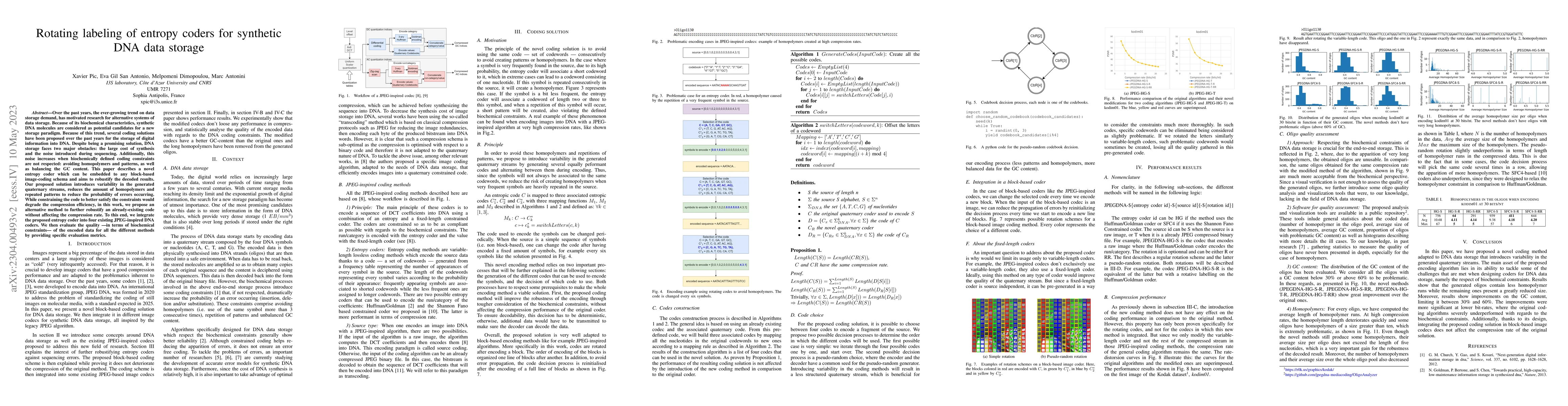 Thumbnail for Rotating labeling of entropy coders for synthetic DNA data storage