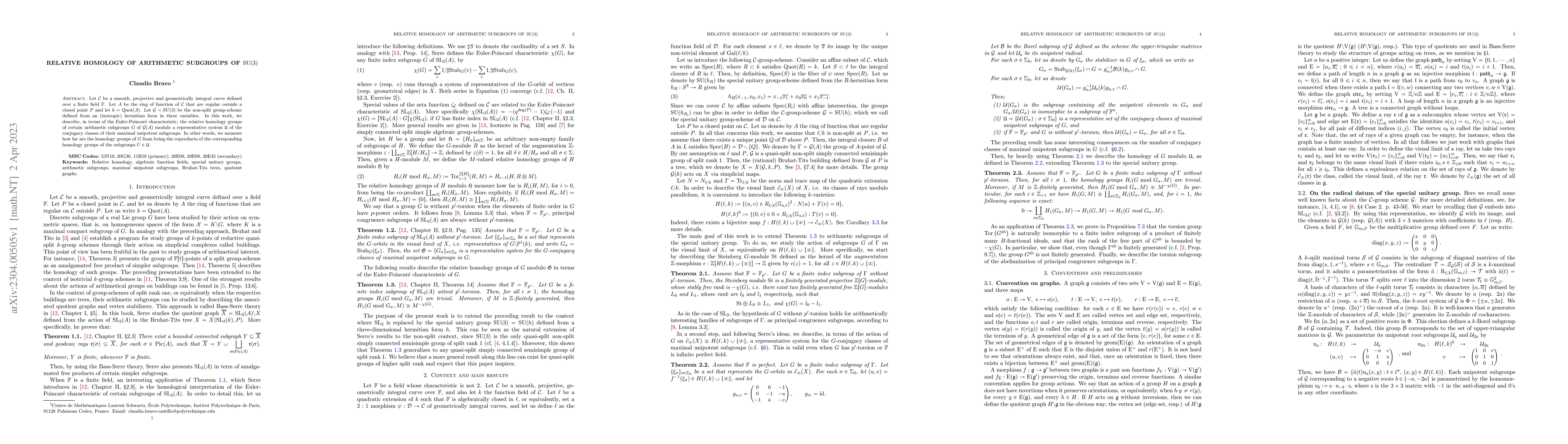 Thumbnail for Relative homology of arithmetic subgroups of $\mathrm{SU}(3)$