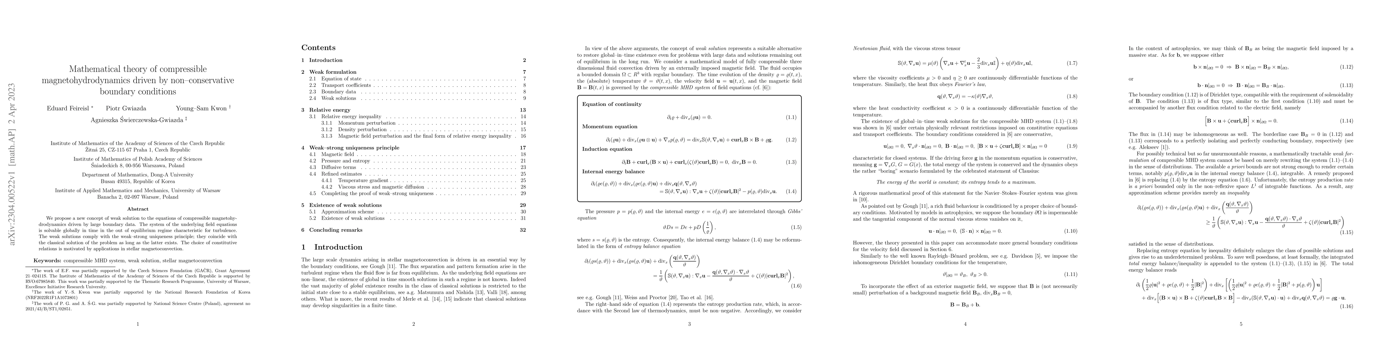 Thumbnail for Mathematical theory of compressible magnetohydrodynamics driven by
  non-conservative boundary conditions