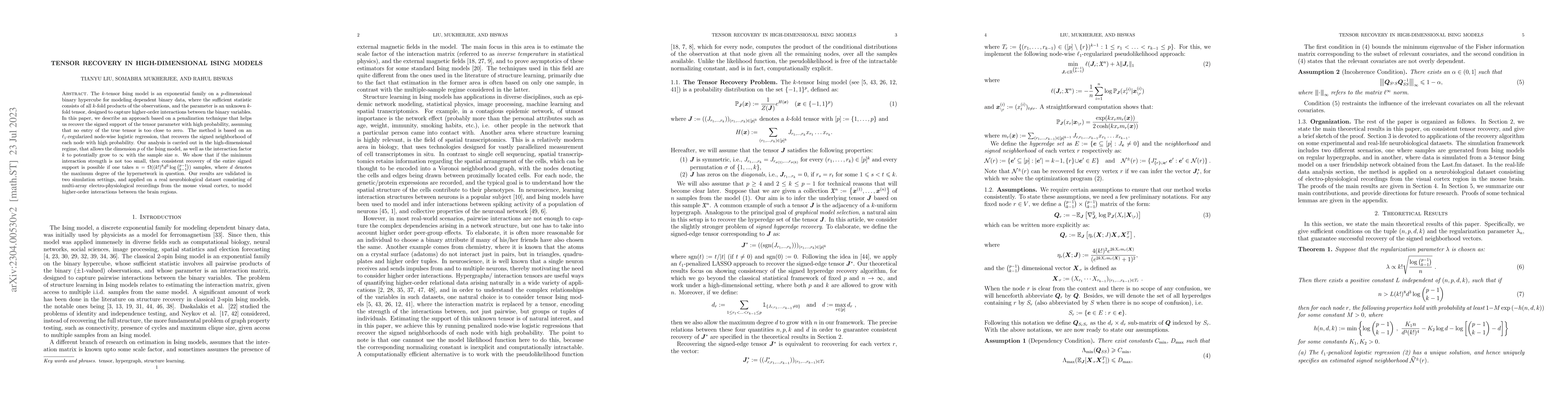 Thumbnail for Tensor Recovery in High-Dimensional Ising Models
