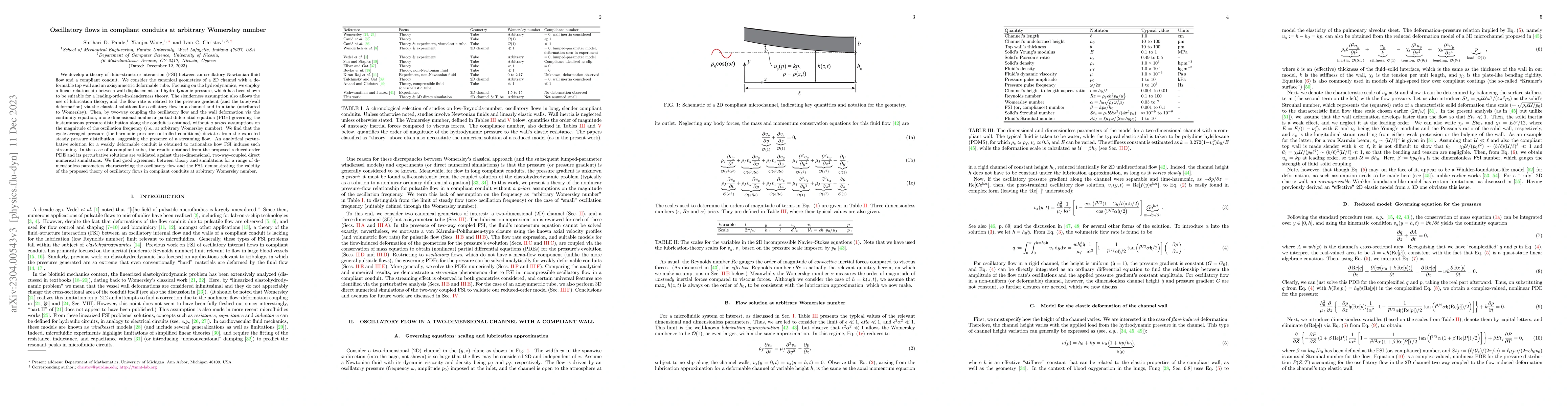 Thumbnail for Oscillatory flows in compliant conduits at arbitrary Womersley number