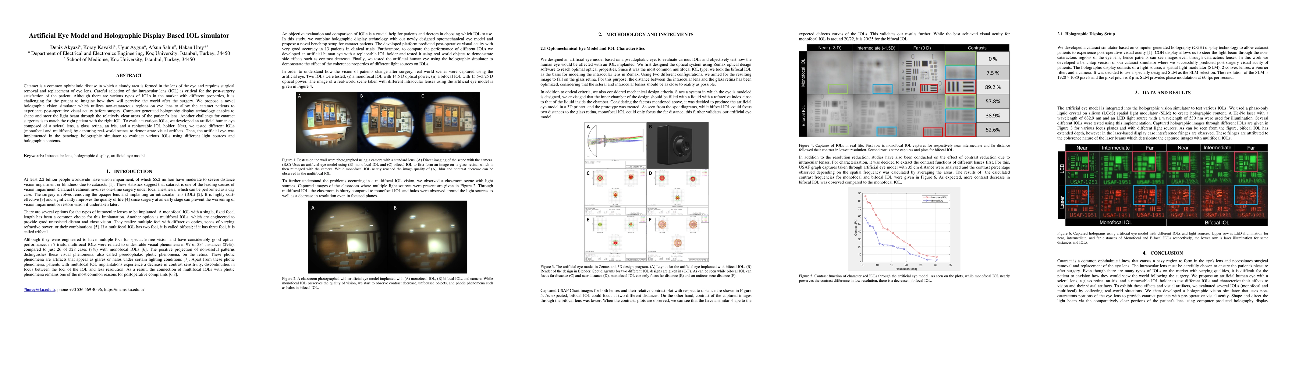 Thumbnail for Artificial Eye Model and Holographic Display Based IOL Simulator