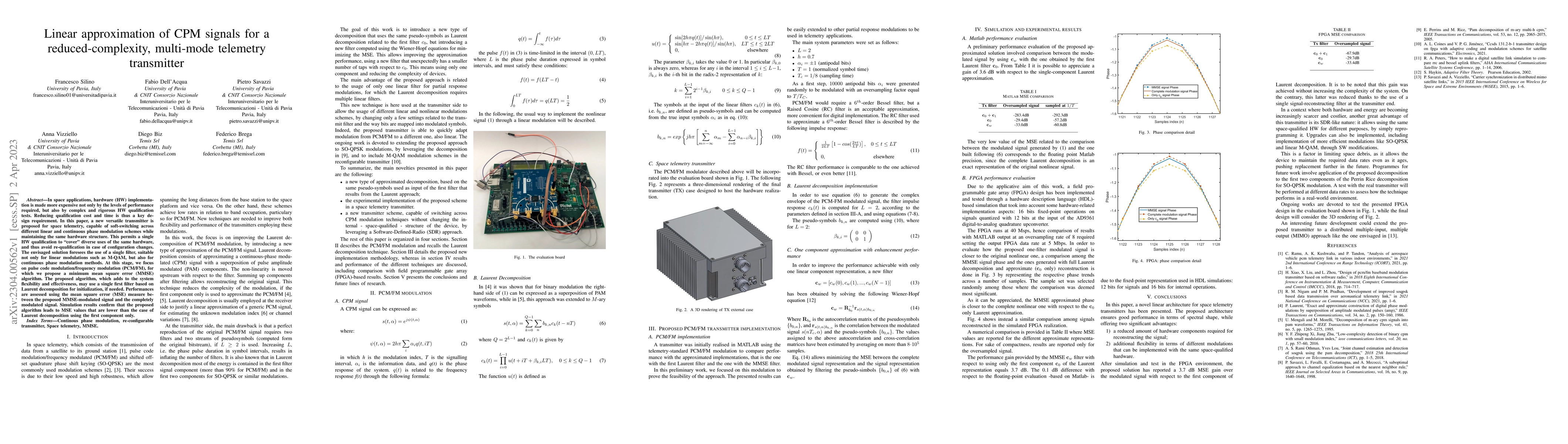 Thumbnail for Linear approximation of CPM signals for a reduced-complexity, multi-mode
  telemetry transmitter