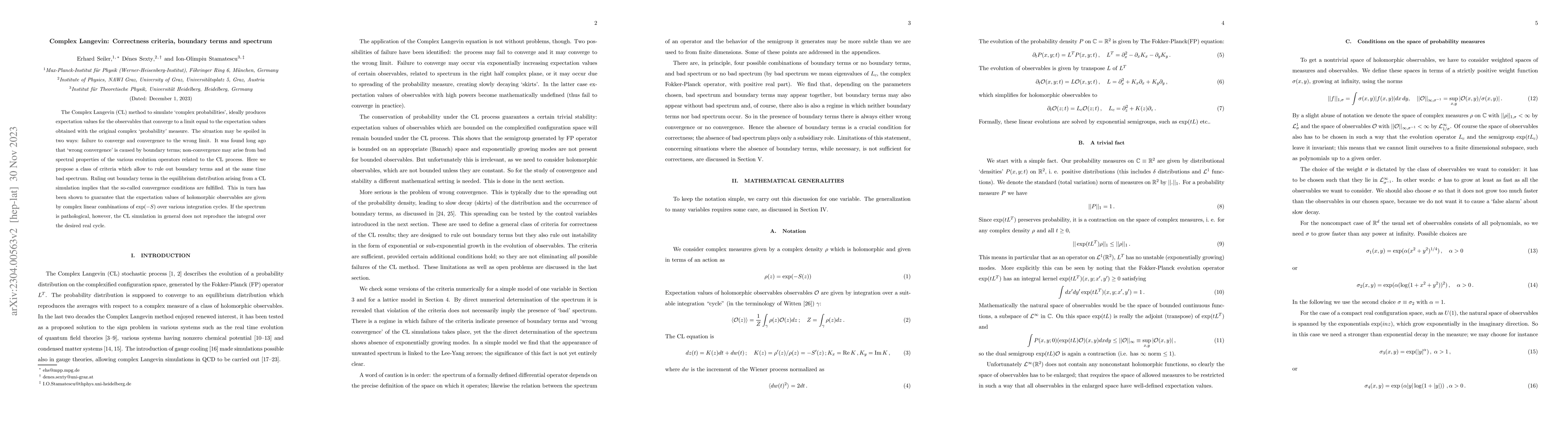 Thumbnail for Complex Langevin: Correctness criteria, boundary terms and spectrum