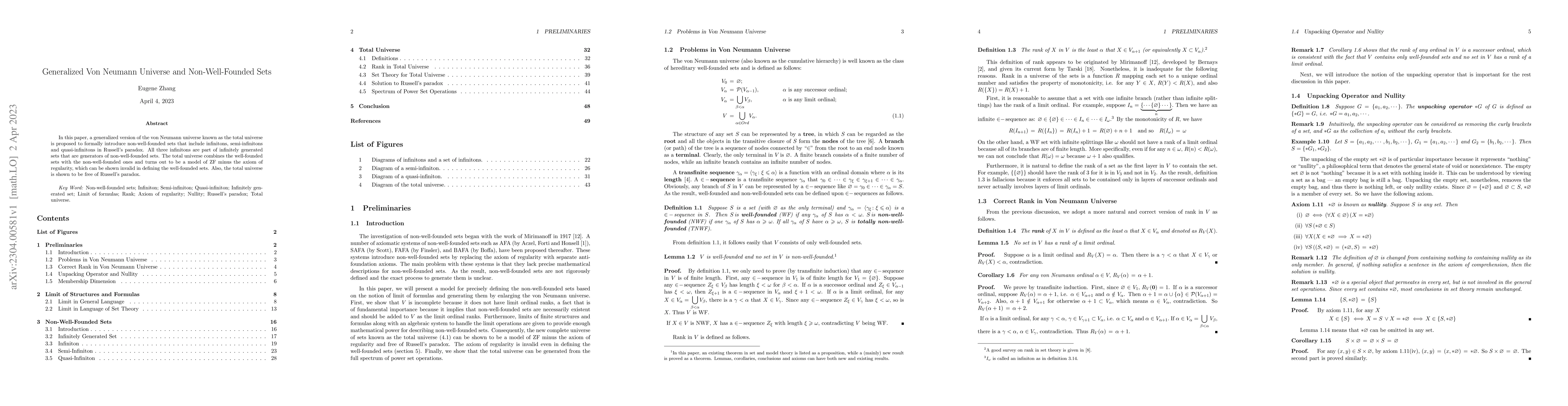 Thumbnail for Generalized Von Neumann Universe and Non-Well-Founded Sets