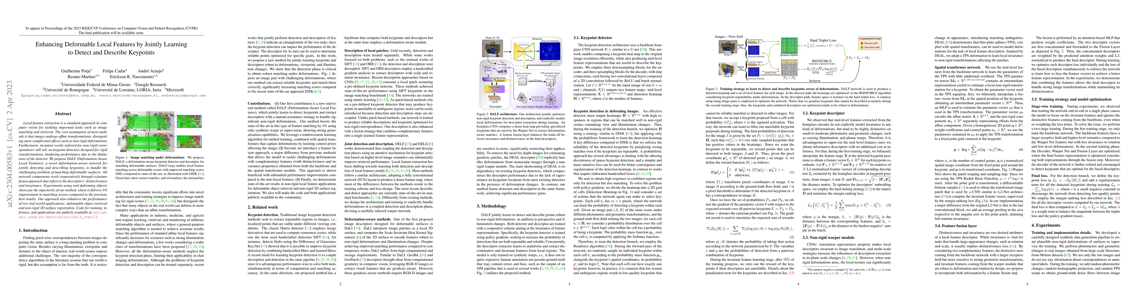 Thumbnail for Enhancing Deformable Local Features by Jointly Learning to Detect and
  Describe Keypoints