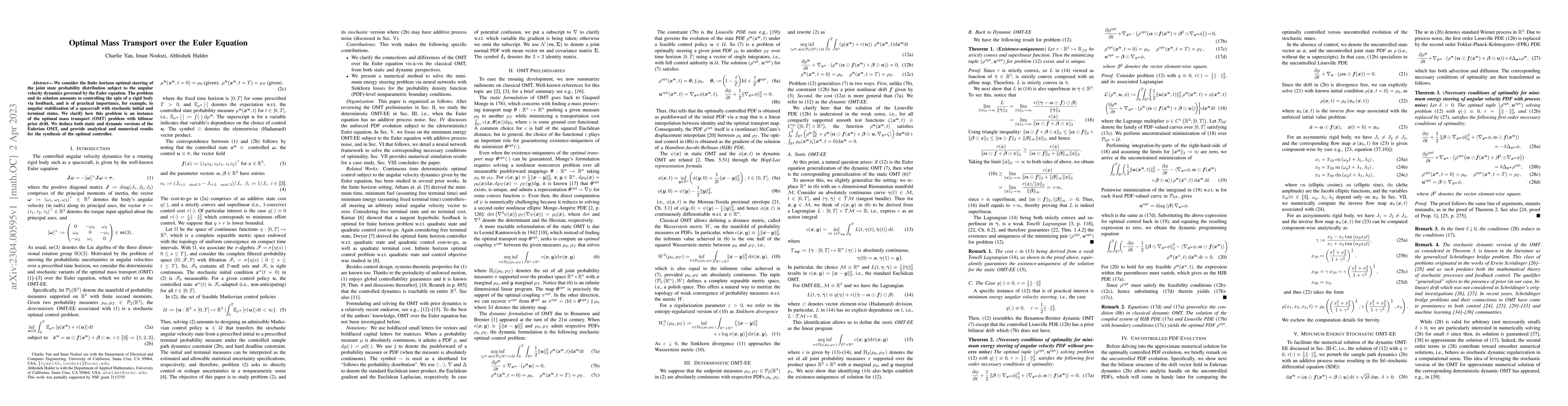 Thumbnail for Optimal Mass Transport over the Euler Equation