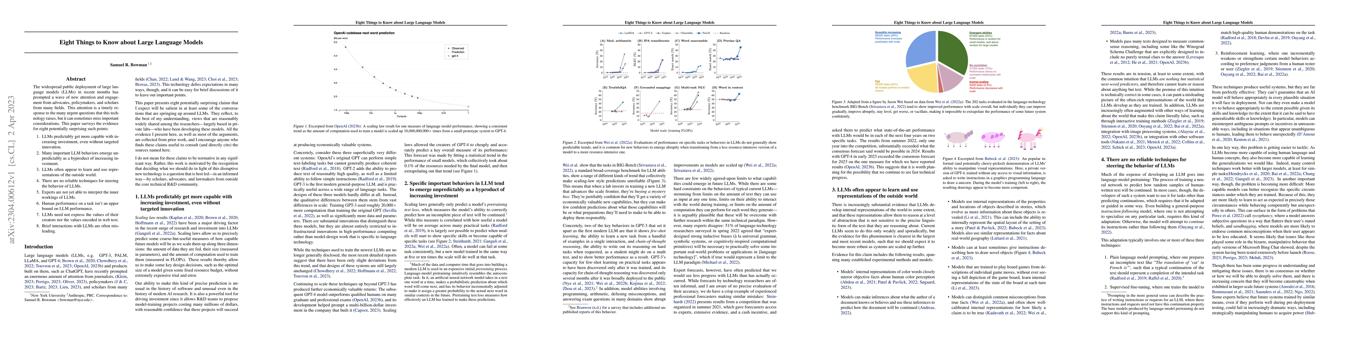 Thumbnail for Eight Things to Know about Large Language Models