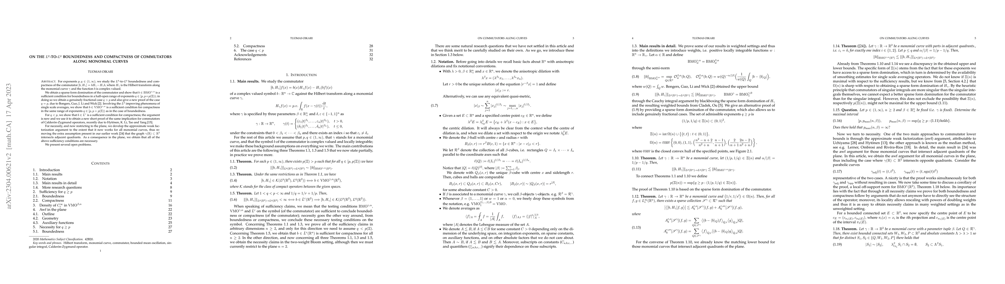 Thumbnail for On the $L^p$-to-$L^q$ boundedness and compactness of commutators along
  monomial curves