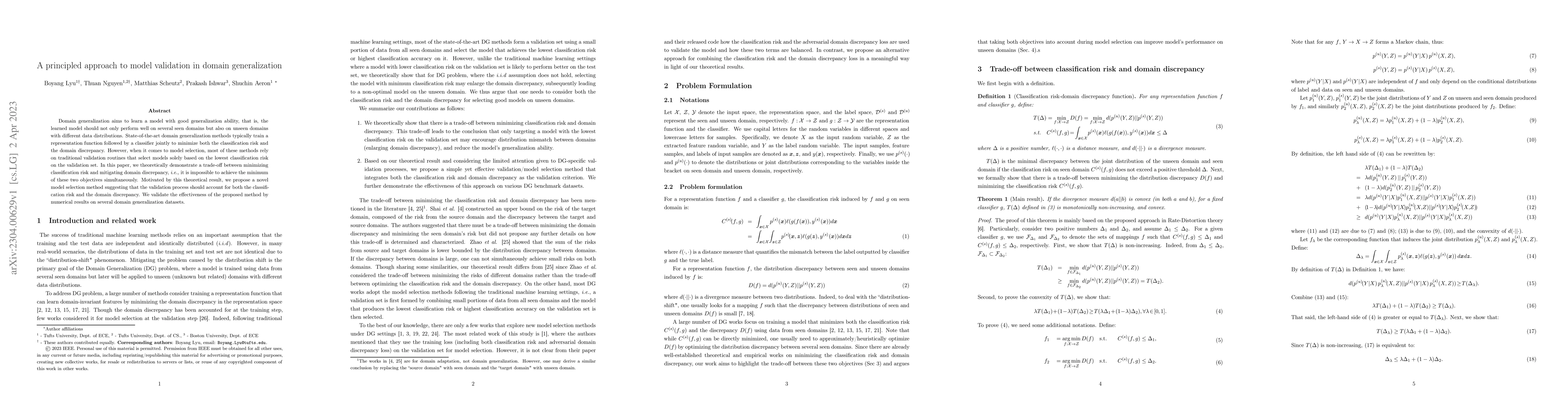 Thumbnail for A principled approach to model validation in domain generalization
