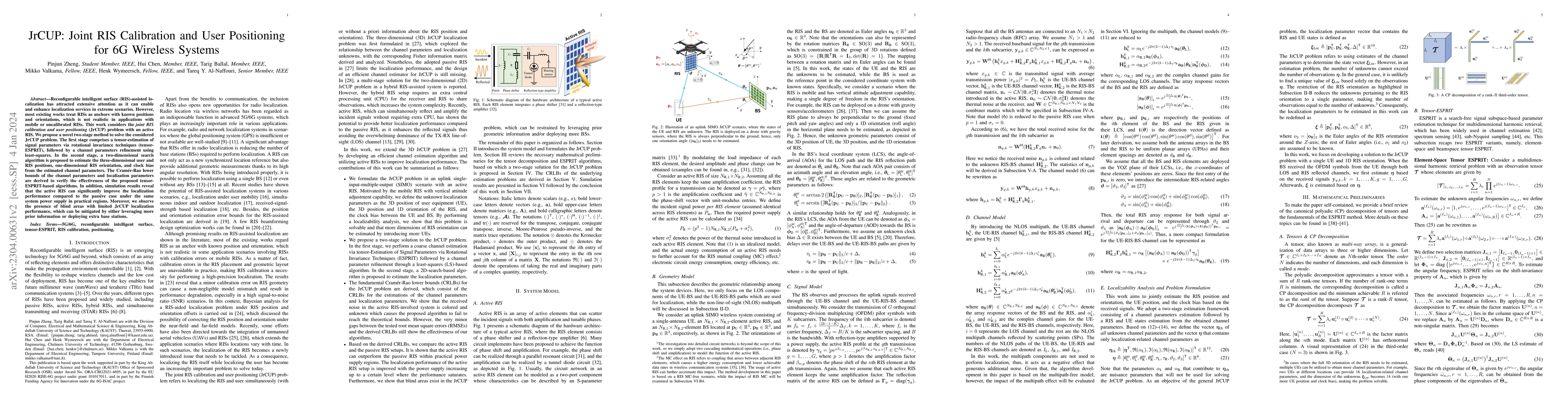 Thumbnail for JrCUP: Joint RIS Calibration and User Positioning for 6G Wireless
  Systems