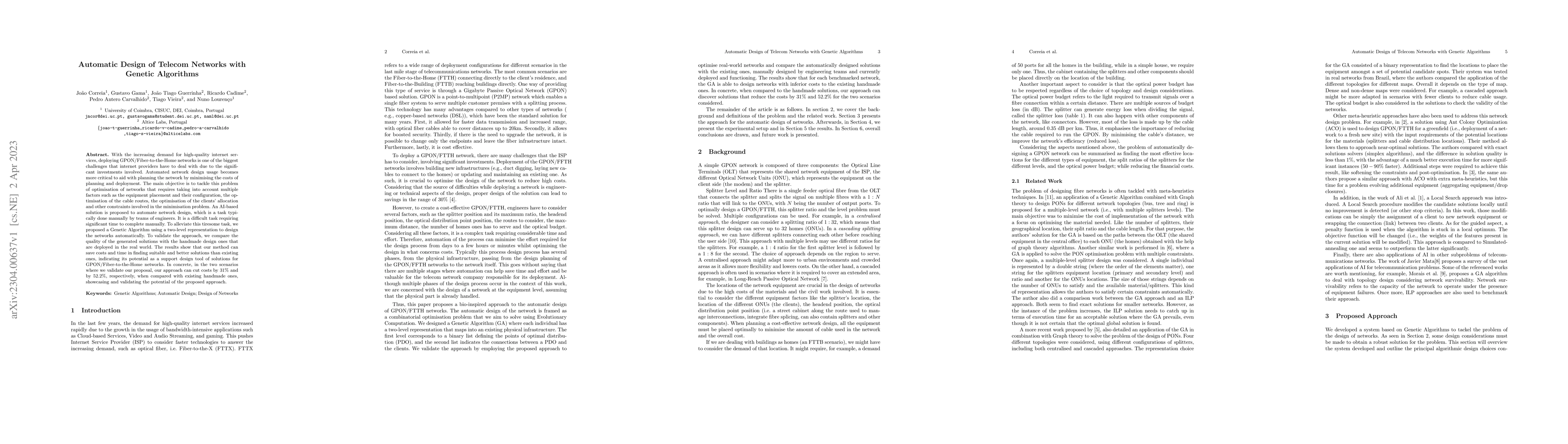 Thumbnail for Automatic Design of Telecom Networks with Genetic Algorithms