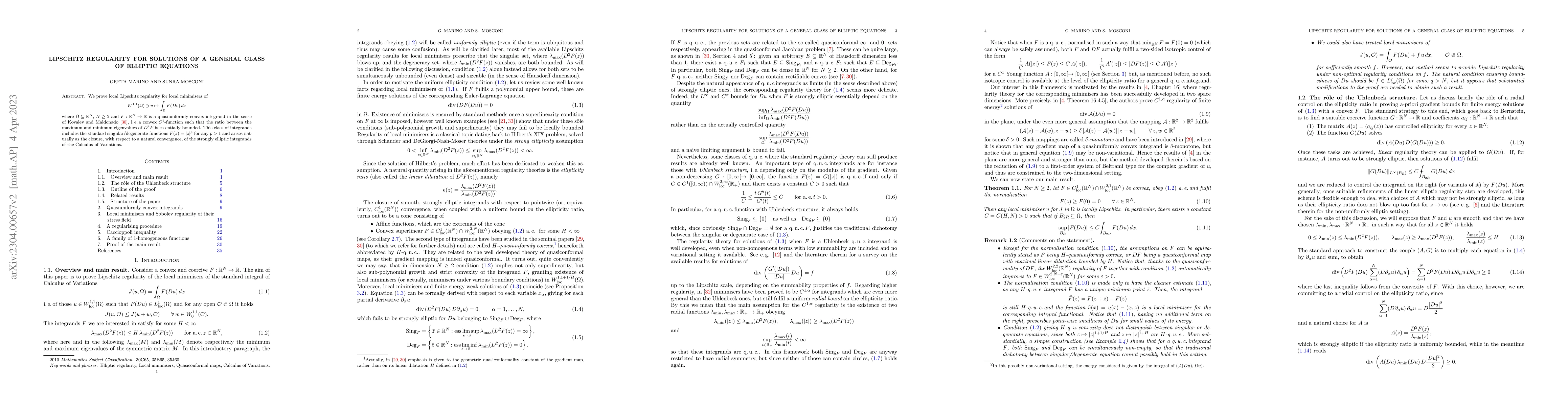 Thumbnail for Lipschitz regularity for solutions of a general class of elliptic
  equations